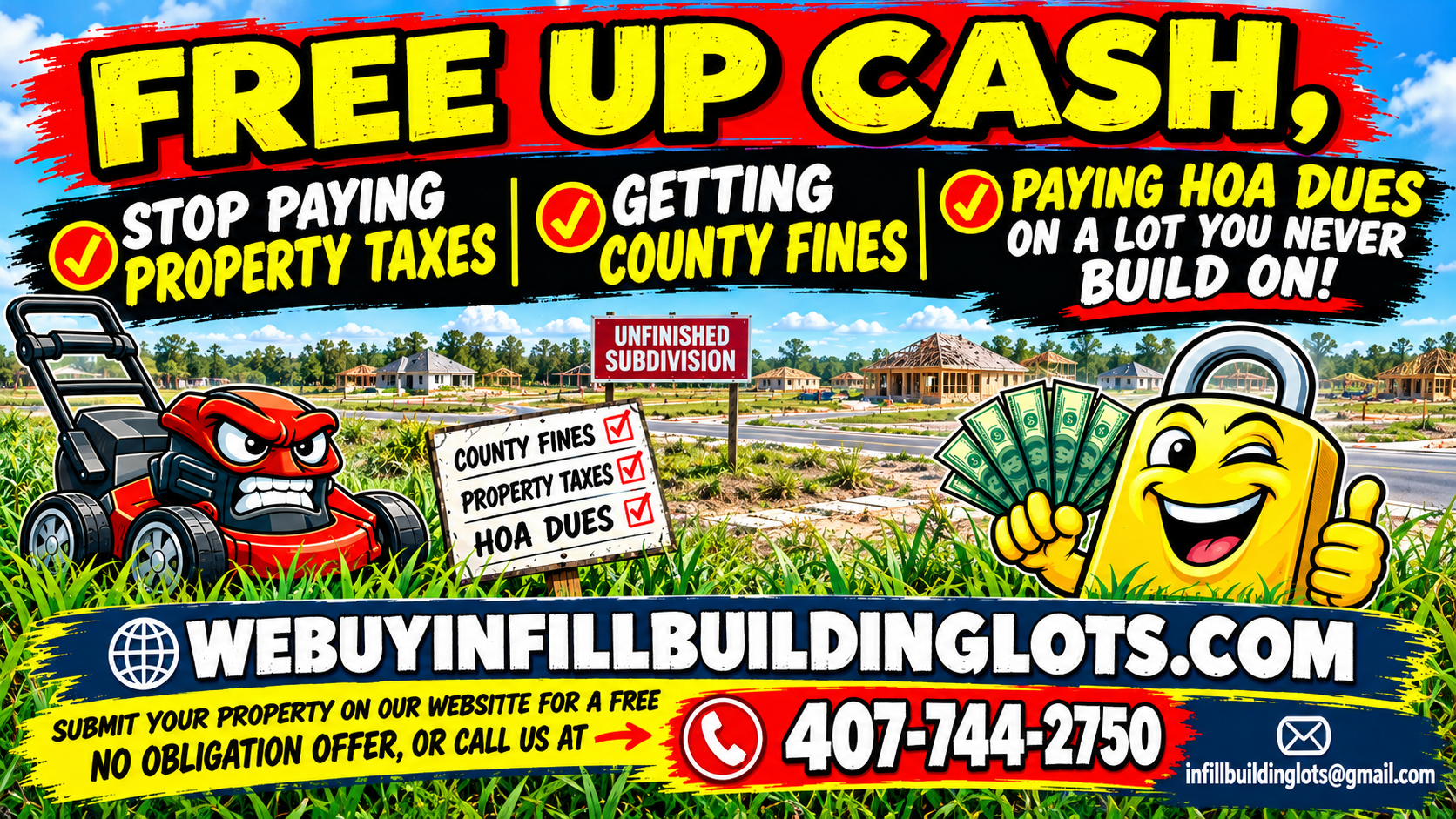 Free Up Cash on Unfinished Lots we buy building lots